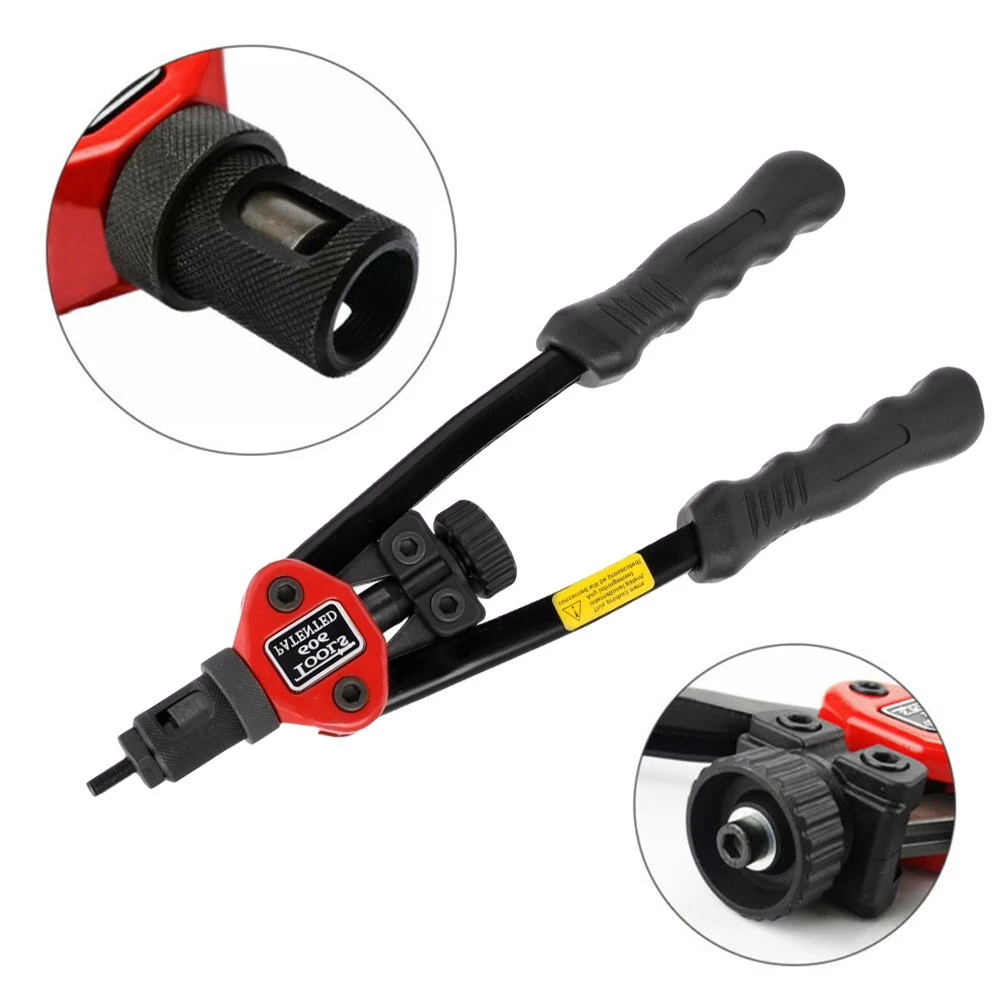 M3-M12 Professional Rivet Nut Tool Hand Rivet Nut Gun Kit Riveter with Metric & Inch Mandrels Rivet Nuts Threaded Riveter Tool