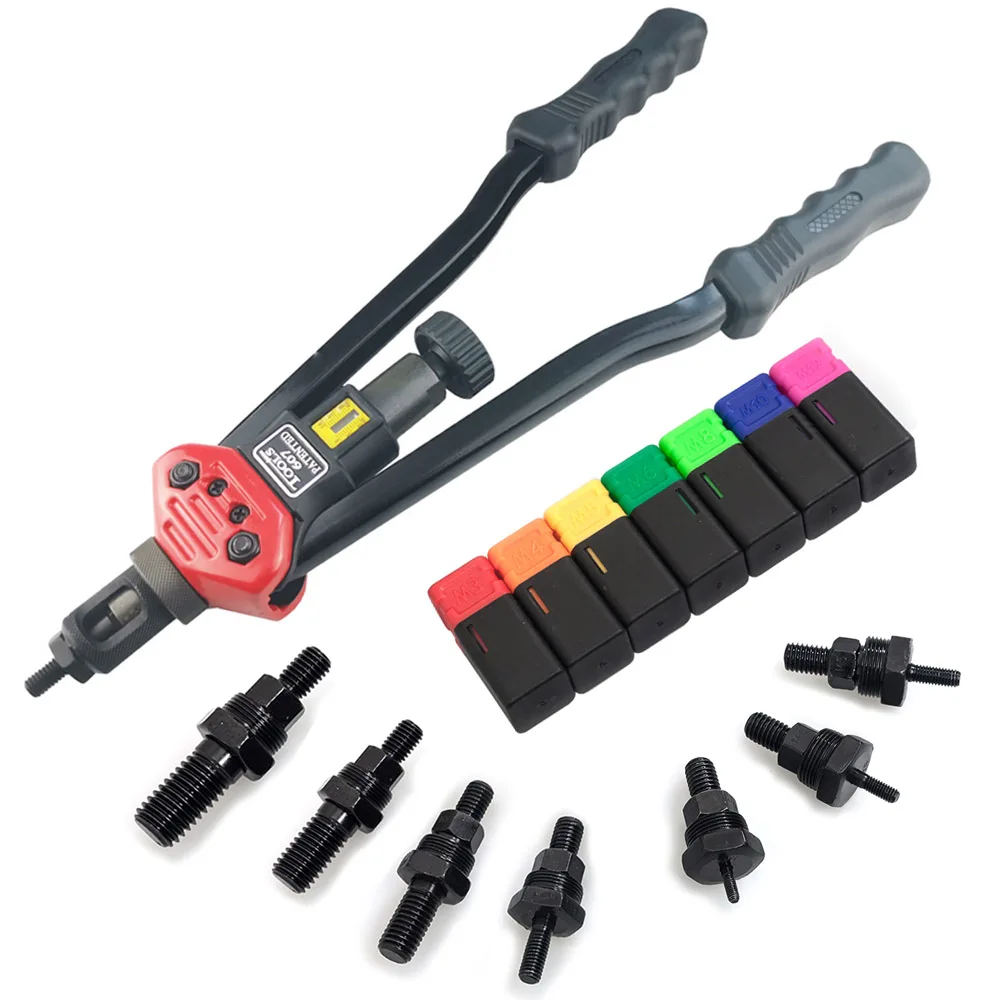 ALLSOME BT-607 16" Manual Riveter Gun Hand Rivet Tool Kit Rivet Nut Setting Tool Nut Setter M3/M4/M5/M6/M8/M10/M12