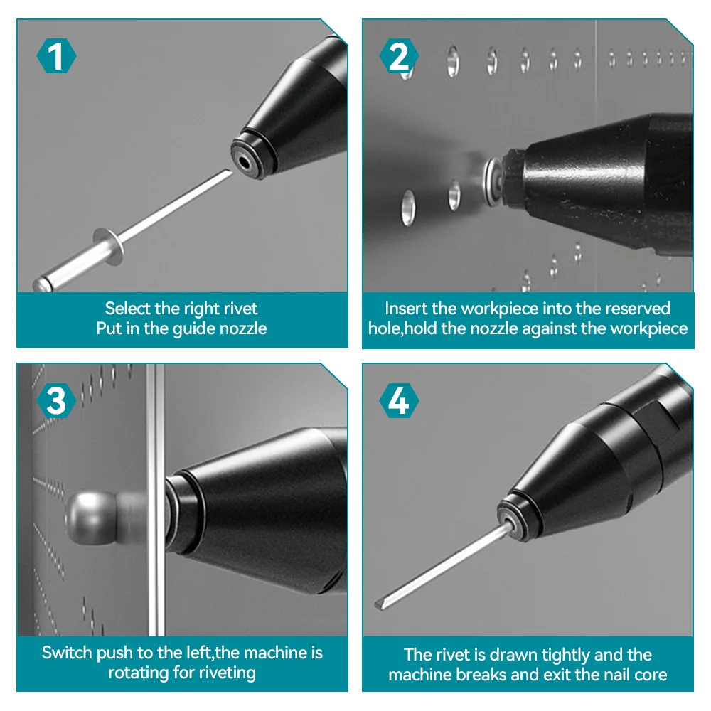 YOFIDRA Brushless Electric Rivet Gun 25000N Cordless Riveting Drill Nut Gun Metal Fastening Tool For Makita 21V Battery Pin
