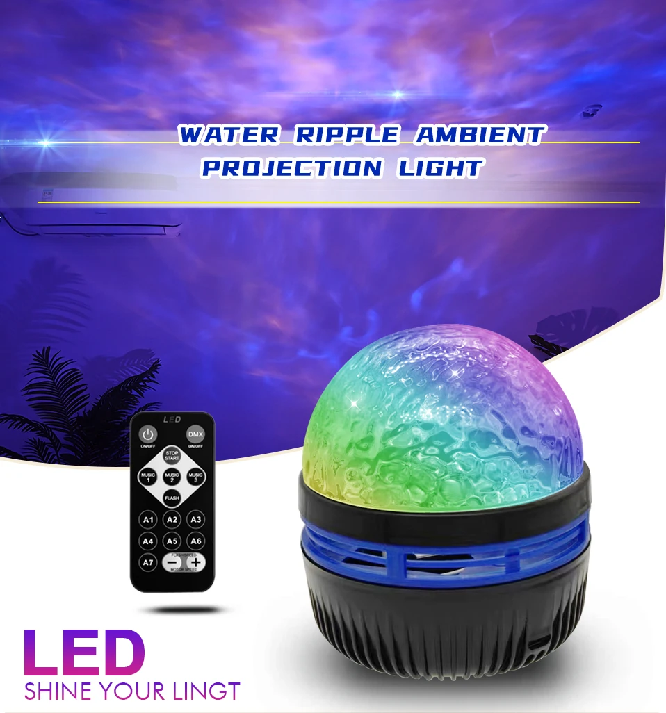 USB LED Aurora Projection Lamp Remote Control Electronic Luminescent Night Light LED Star Projector Wedding Party Decorations