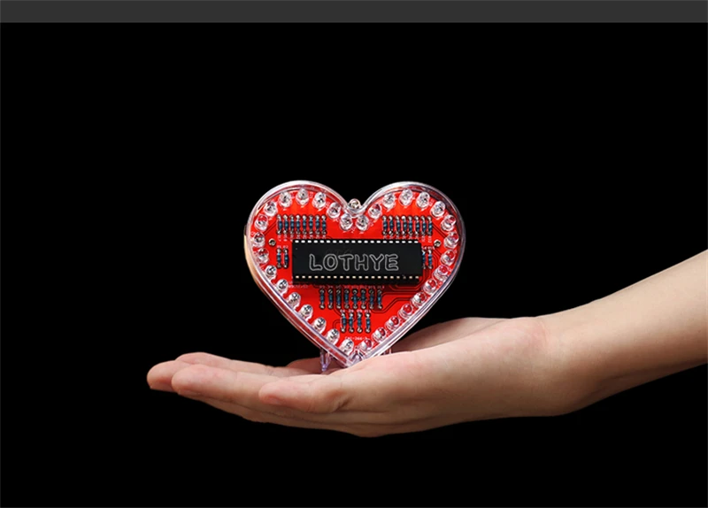 DIY Electronic Kit LED Heart-Shaped Multicolor Flow Light 51 Microcontroller RGB Colorful Love Heart Water Lamp Fun Soldering
