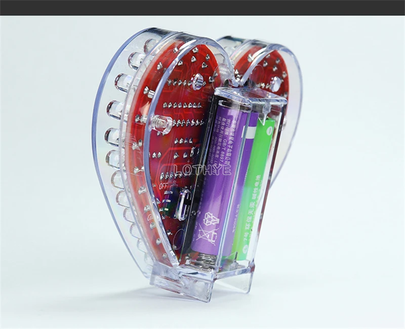 DIY Electronic Kit LED Heart-Shaped Multicolor Flow Light 51 Microcontroller RGB Colorful Love Heart Water Lamp Fun Soldering