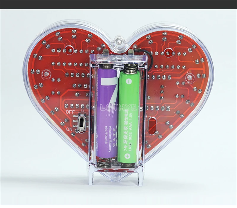 DIY Electronic Kit LED Heart-Shaped Multicolor Flow Light 51 Microcontroller RGB Colorful Love Heart Water Lamp Fun Soldering
