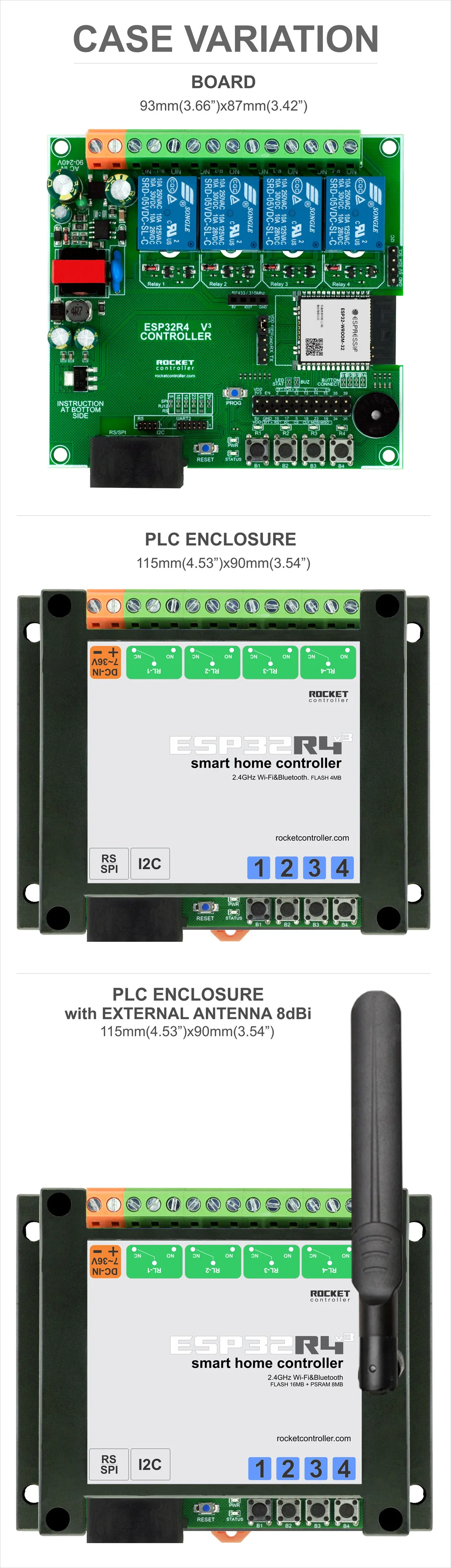ESP32 - 4 Relay controller board for Wi-Fi Bluetooth TASMOTA Smart Home system, Home Assistant. ESP32R4.