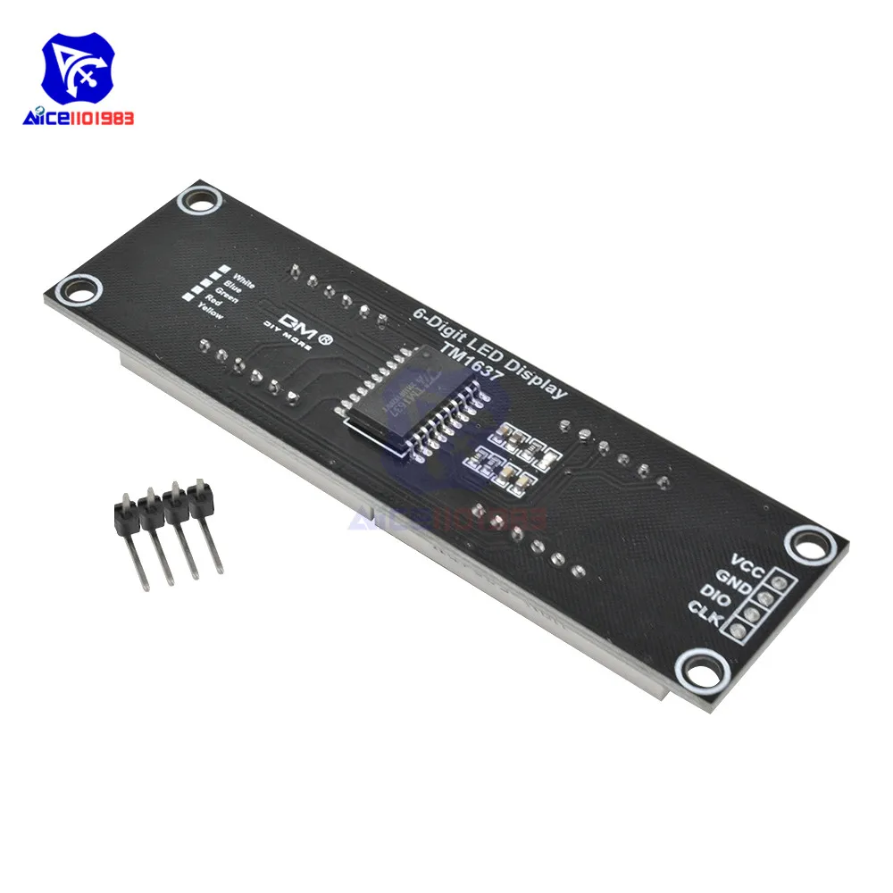 diymore TM1637 6 Bits 7 Segment 0.56 inch Digital LED DIsplay Module I/O Interface 5 Color Available for Arduino
