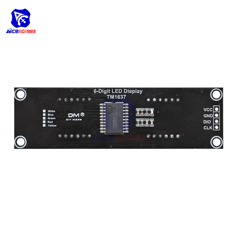 diymore TM1637 6 Bits 7 Segment 0.56 inch Digital LED DIsplay Module I/O Interface 5 Color Available for Arduino