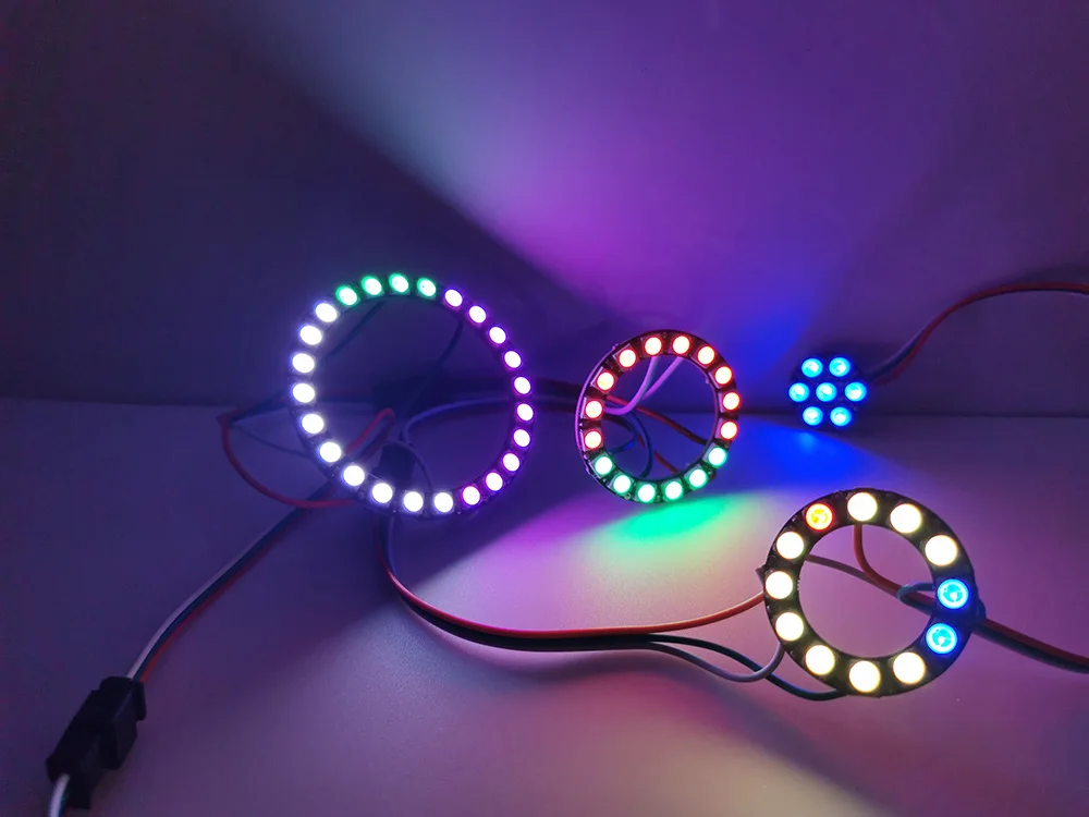 7 12 16 24 Bits WS2812 RGB LED Ring 5050 RGB LED Ring Lamp Light with Integrated Drivers for Arduino DIY Kit