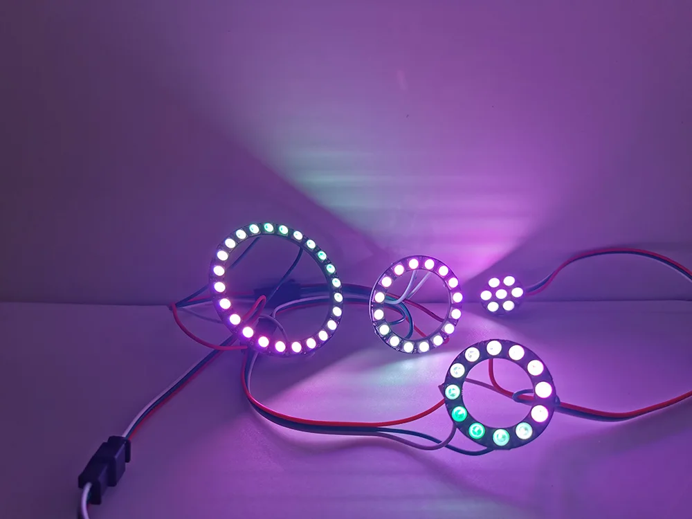7 12 16 24 Bits WS2812 RGB LED Ring 5050 RGB LED Ring Lamp Light with Integrated Drivers for Arduino DIY Kit