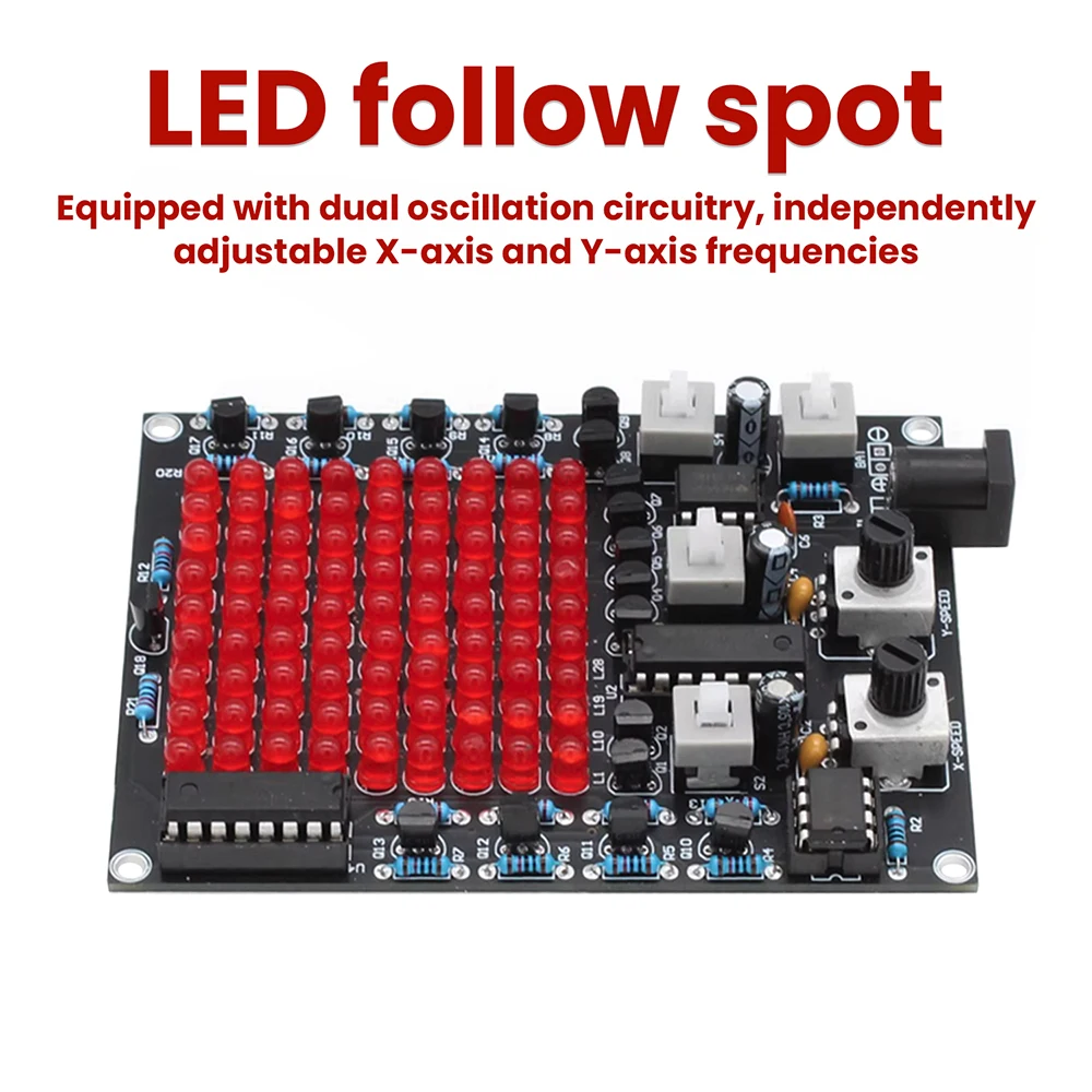 DC4.5-9V 81 LED Follow up Light Kit Game X/Y-axis Mobile Adjustable Flow Light DIY Welding Electronic Kit