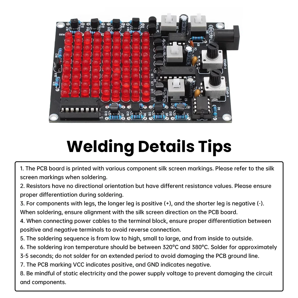 DC4.5-9V 81 LED Follow up Light Kit Game X/Y-axis Mobile Adjustable Flow Light DIY Welding Electronic Kit