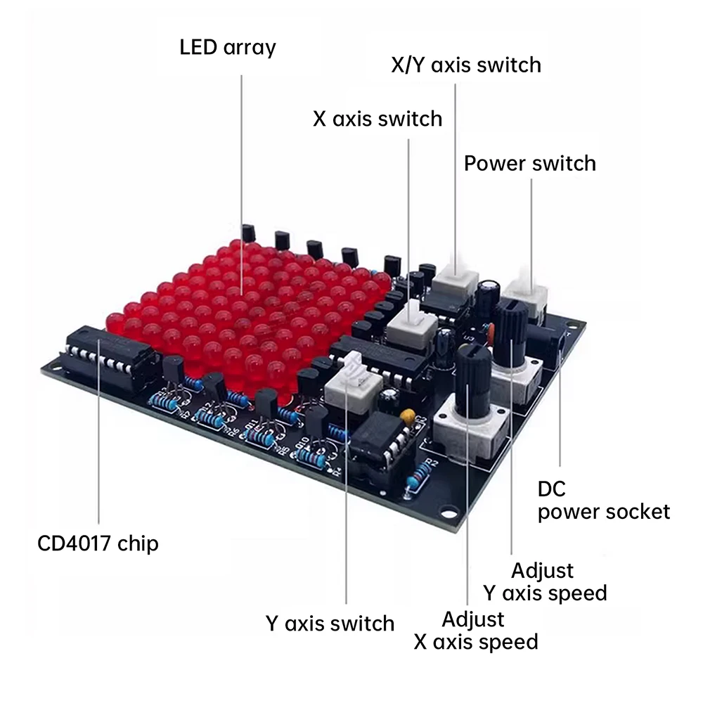DC4.5-9V 81 LED Follow up Light Kit Game X/Y-axis Mobile Adjustable Flow Light DIY Welding Electronic Kit