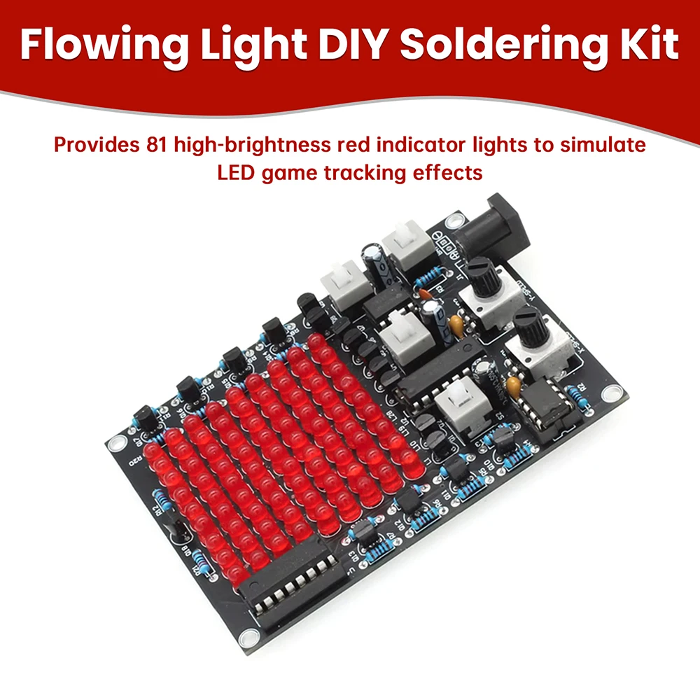 DC4.5-9V 81 LED Follow up Light Kit Game X/Y-axis Mobile Adjustable Flow Light DIY Welding Electronic Kit