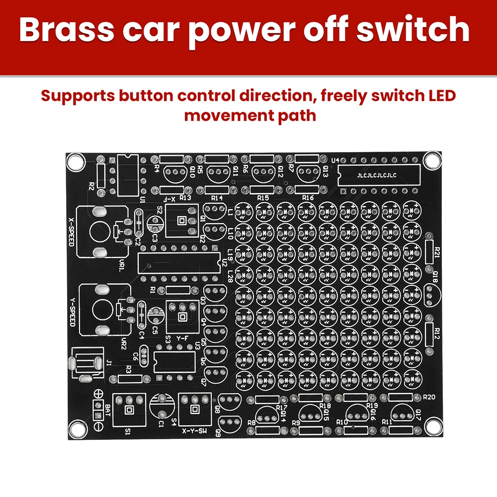 DC4.5-9V 81 LED Follow up Light Kit Game X/Y-axis Mobile Adjustable Flow Light DIY Welding Electronic Kit