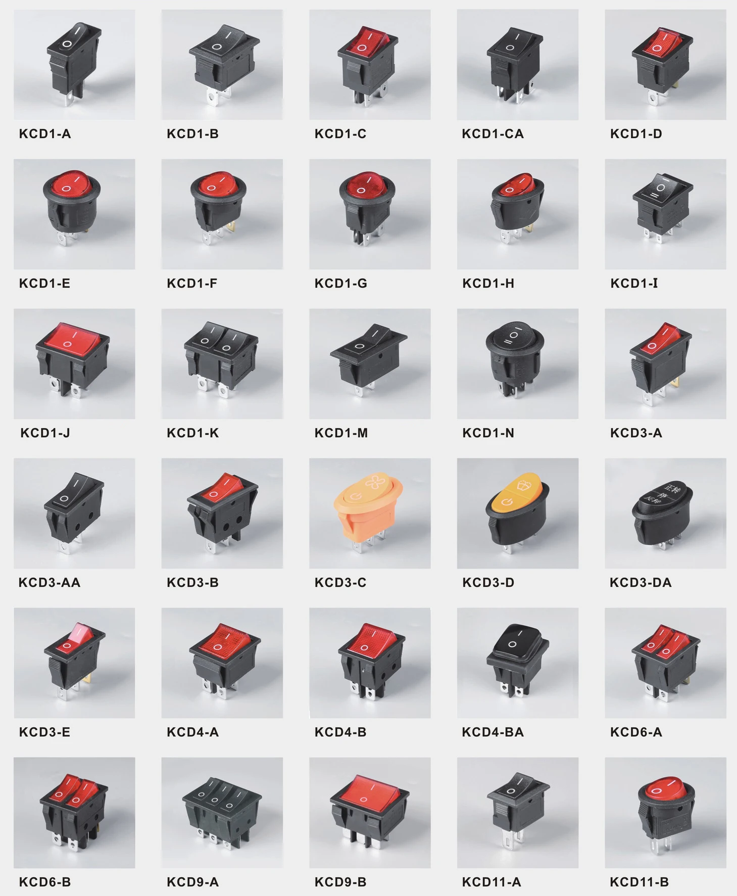 5pcs KCD3 Rocker Switch ON-OFF-ON 2 Position 3 Pin 3 Position 6 Pin Electrical Equipment With Light Power Switch Home / Industry