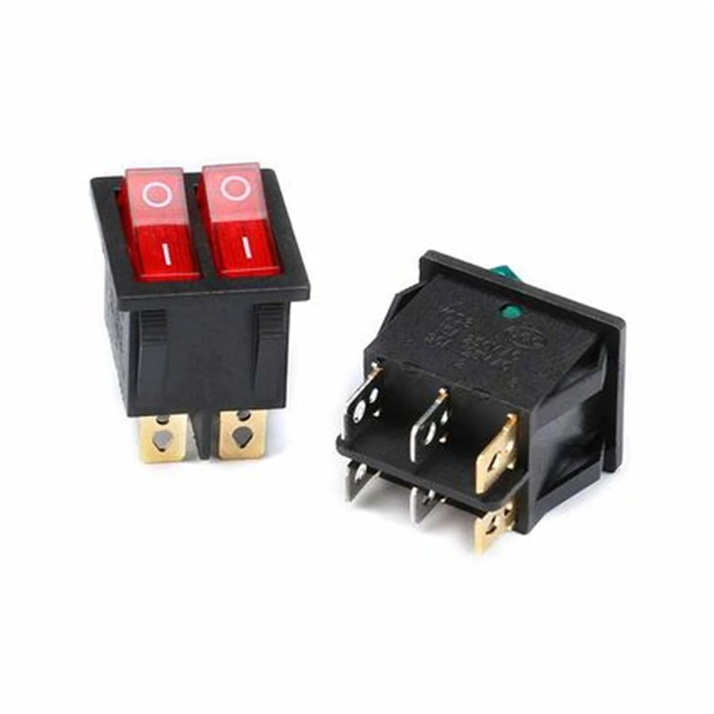 5pcs KCD3 Rocker Switch ON-OFF-ON 2 Position 3 Pin 3 Position 6 Pin Electrical Equipment With Light Power Switch Home / Industry