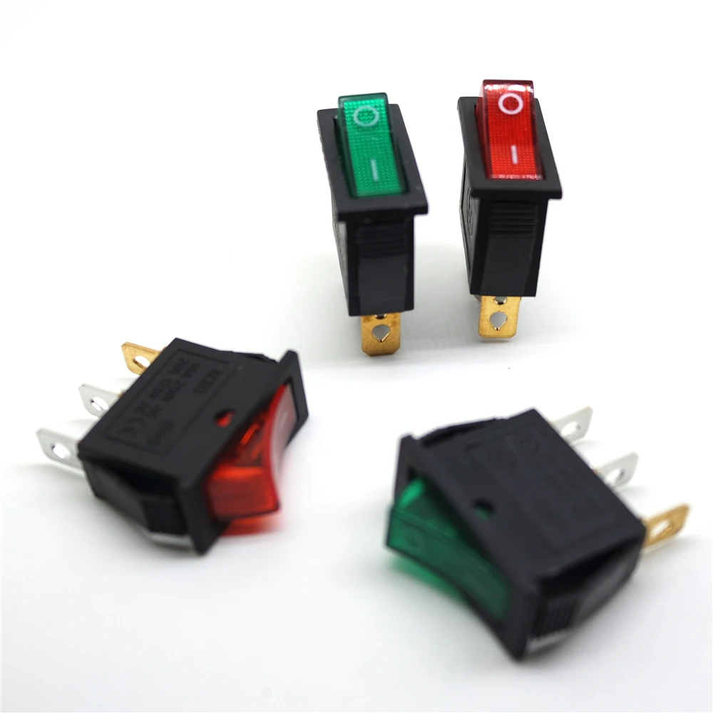 5pcs KCD3 Rocker Switch ON-OFF-ON 2 Position 3 Pin 3 Position 6 Pin Electrical Equipment With Light Power Switch Home / Industry