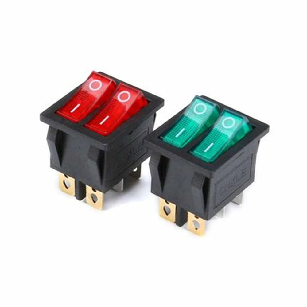 5pcs KCD3 Rocker Switch ON-OFF-ON 2 Position 3 Pin 3 Position 6 Pin Electrical Equipment With Light Power Switch Home / Industry