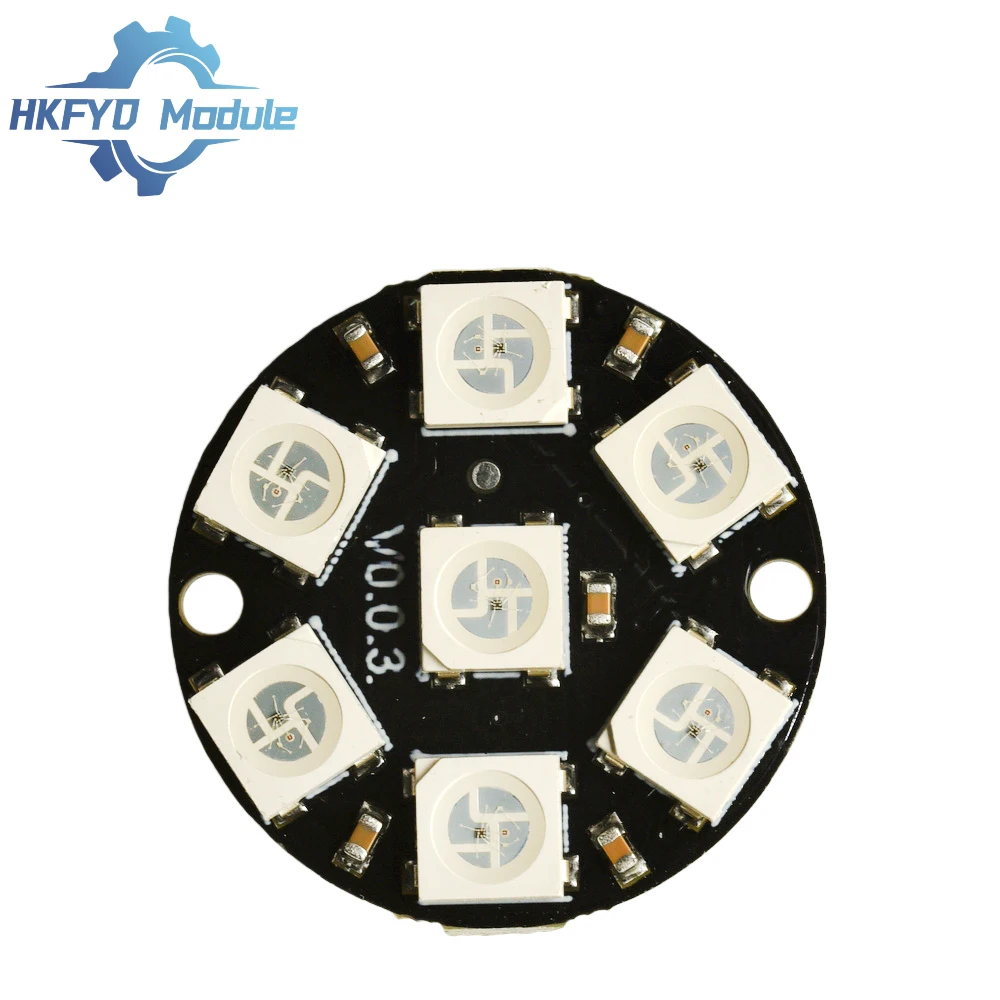 WS2812 7-Bit RGB LED Ring, 5050 Full-Color Programmable Light Circle Module for Arduino DIY Lighting Project