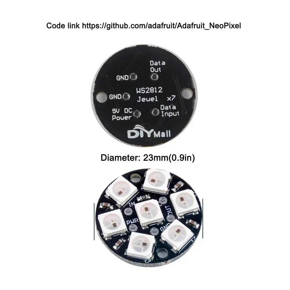 WS2812B 5050 RGB LED Ring 7 / 8 / 12 / 16 / 24 / 60 Bits Lamp Light with Integrated Drivers WS2812 for Arduino Raspberry Pi