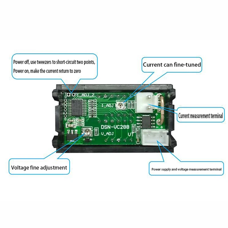 Mini Digital Voltmeter Ammeter DC 0-100V1A 10A 50A 100A LED DC dual display digital current and voltmeter Digital meter