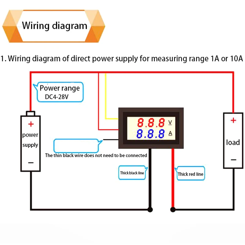 Mini Digital Voltmeter Ammeter DC 0-100V1A 10A 50A 100A LED DC dual display digital current and voltmeter Digital meter