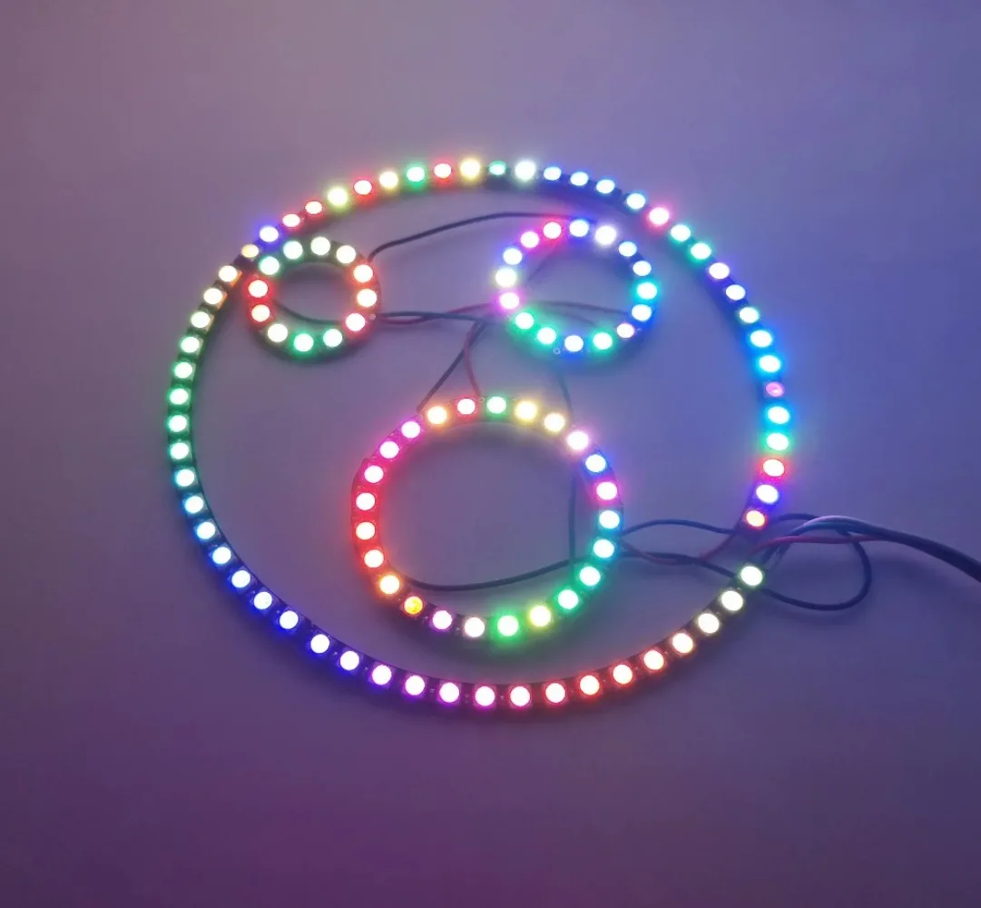 WS2812B 5050 RGB LED Ring 7/8/12/16/24/60 Bits Lamp Light with Integrated Drivers WS2812 for Arduino Raspberry Pi