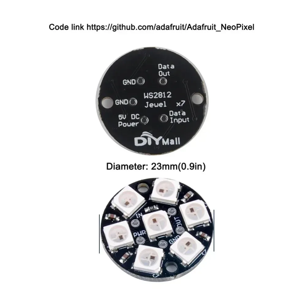 WS2812B 5050 RGB LED Ring 7/8/12/16/24/60 Bits Lamp Light with Integrated Drivers WS2812 for Arduino Raspberry Pi