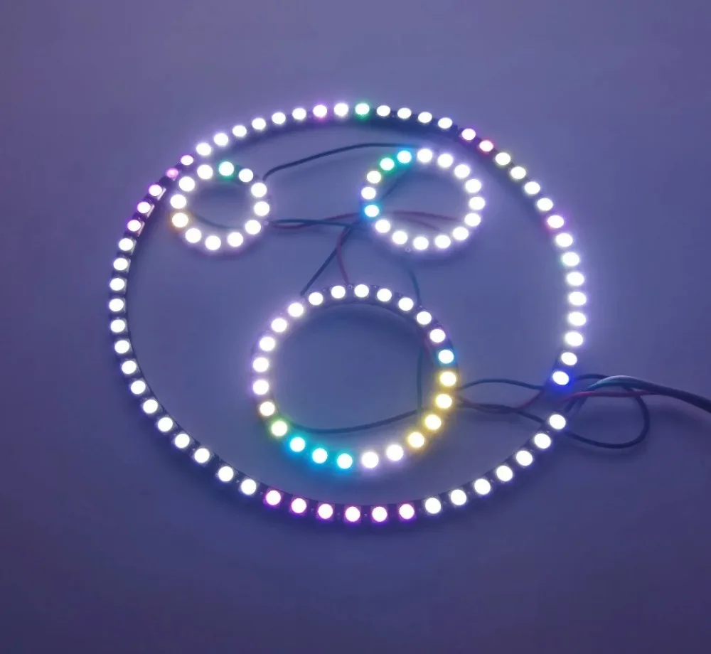 WS2812B 5050 RGB LED Ring 7/8/12/16/24/60 Bits Lamp Light with Integrated Drivers WS2812 for Arduino Raspberry Pi