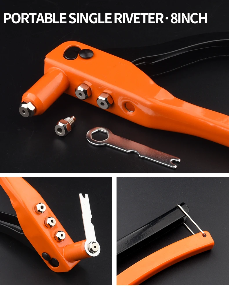 Hand Rivet Gun Set Professional Rivet Nut Riveter Construction Stapler DIY Hand Tool Riveter Tools Embody 50pcs Rivet Nut