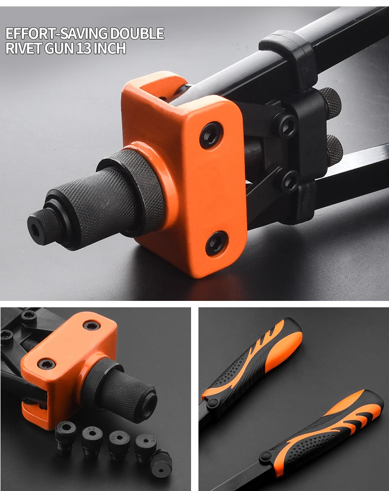 Hand Rivet Gun Set Professional Rivet Nut Riveter Construction Stapler DIY Hand Tool Riveter Tools Embody 50pcs Rivet Nut