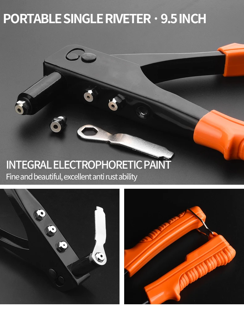 Hand Rivet Gun Set Professional Rivet Nut Riveter Construction Stapler DIY Hand Tool Riveter Tools Embody 50pcs Rivet Nut