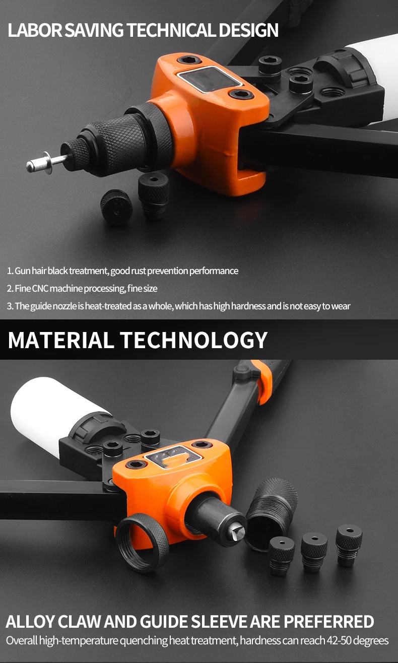 Hand Rivet Gun Set Professional Rivet Nut Riveter Construction Stapler DIY Hand Tool Riveter Tools Embody 50pcs Rivet Nut
