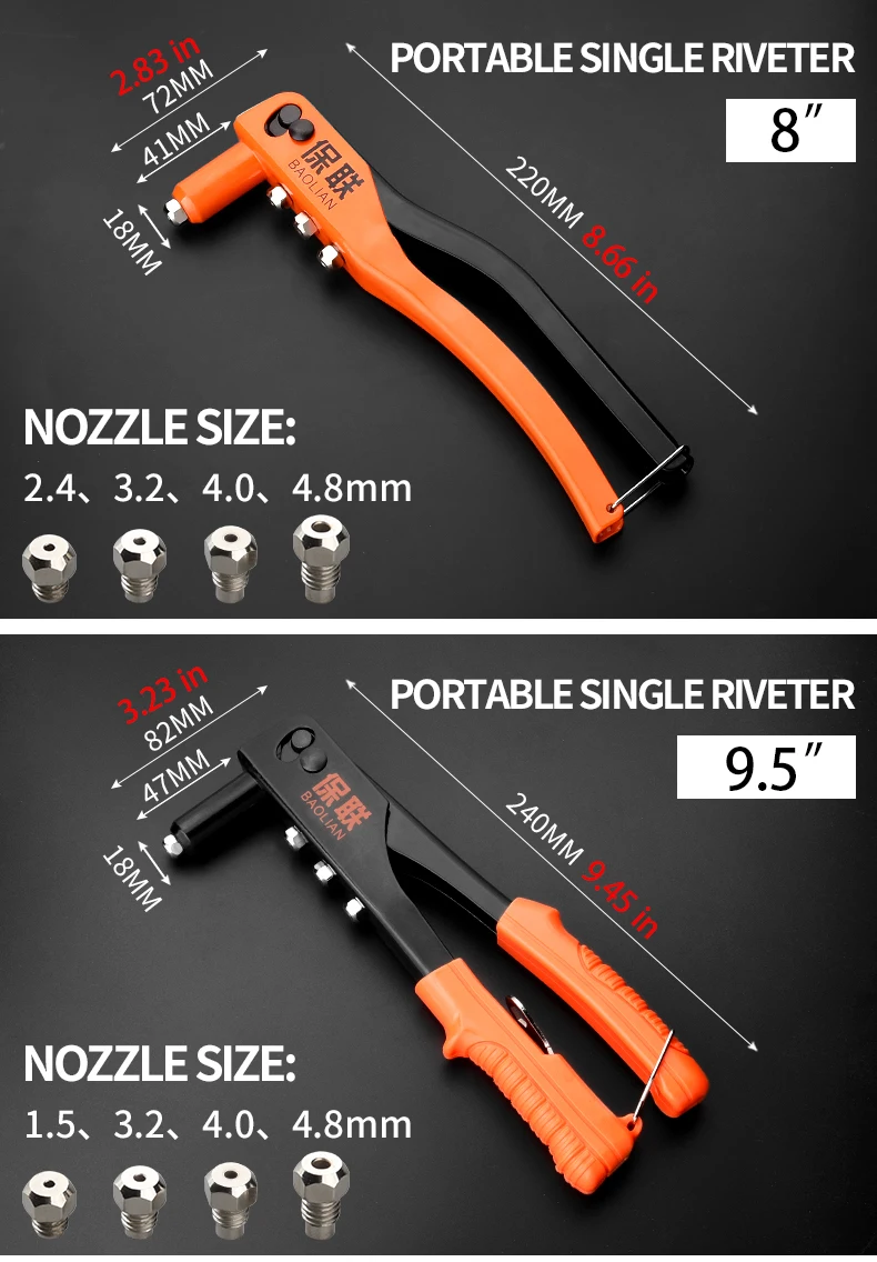 Hand Rivet Gun Set Professional Rivet Nut Riveter Construction Stapler DIY Hand Tool Riveter Tools Embody 50pcs Rivet Nut