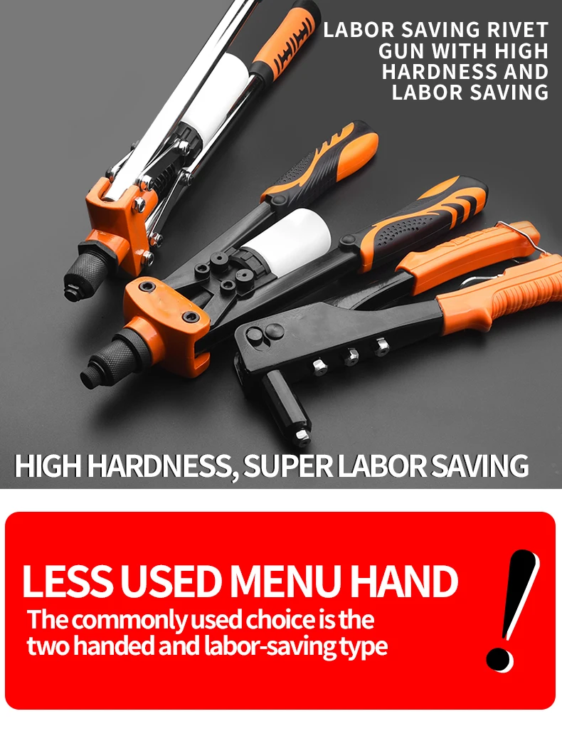Hand Rivet Gun Set Professional Rivet Nut Riveter Construction Stapler DIY Hand Tool Riveter Tools Embody 50pcs Rivet Nut