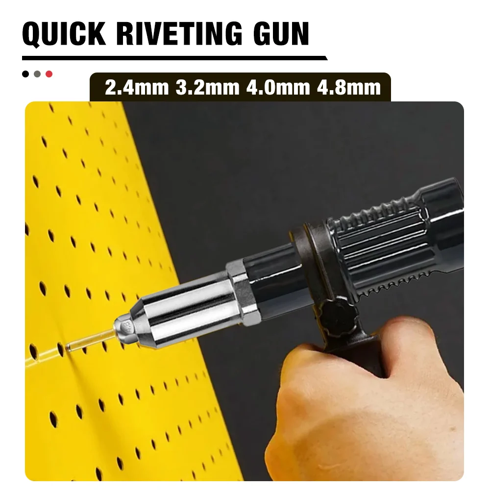 Riveting Machine, Electric Rivet Gun Adapter, 2.4mm-3.2mm-4.0mm-4.8mm Riveting Tools, Home Riveting Machine, For Electric Drills
