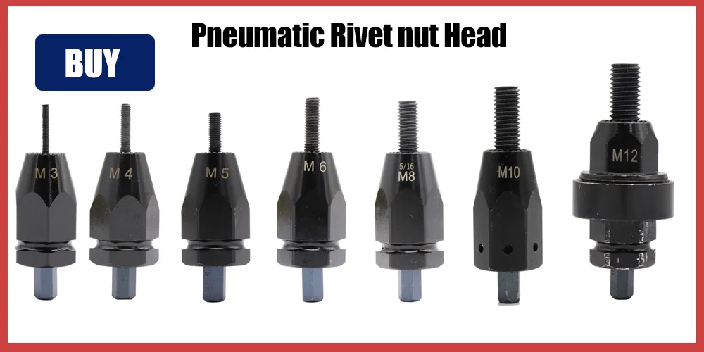 HIFESON Pneumatic Rivet Nut Gun Insert Threaded Pull Setter Riveters Riveting Nuts Rivnut Tool for M3 M4 M5 M6 M8 M10 M12