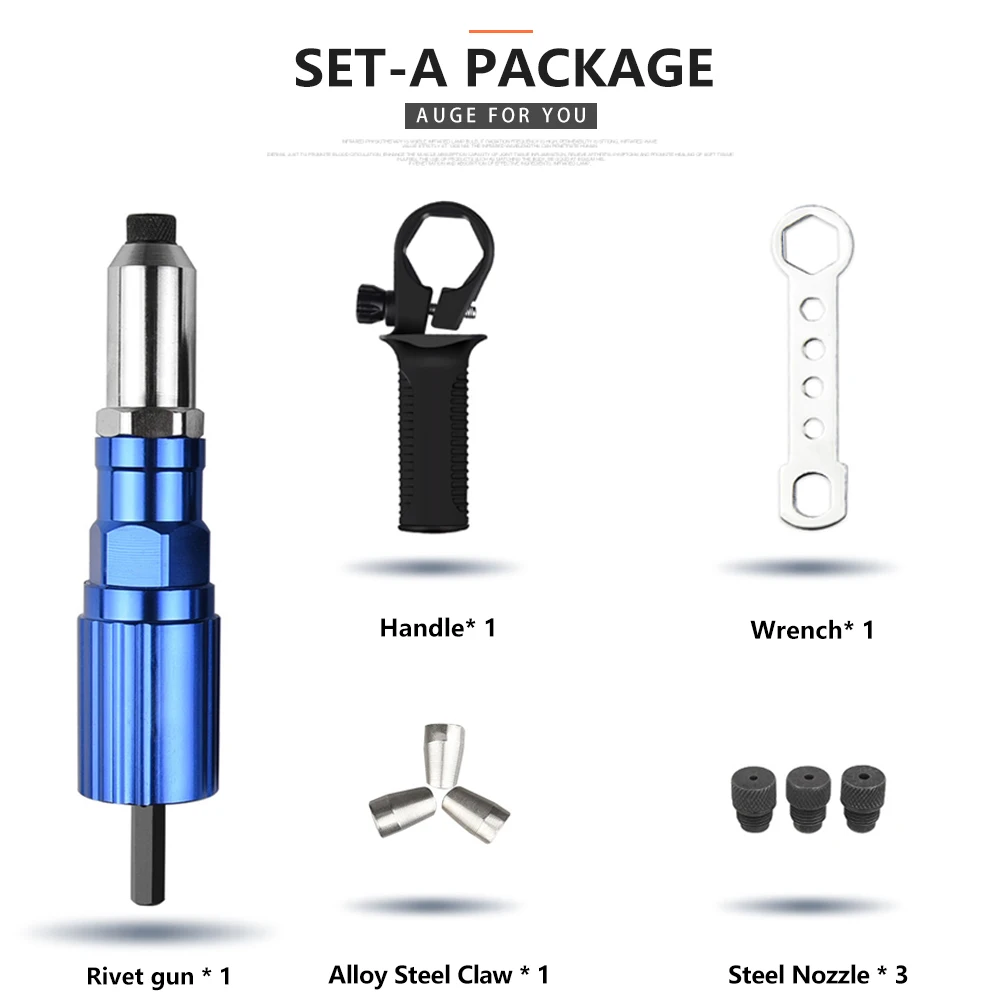 Portable Electric Rivet Gun 2.4mm-4.8mm Wireless Rivet Nut Gun Drill Bit Adapter Labor-Saving Blind Rivets