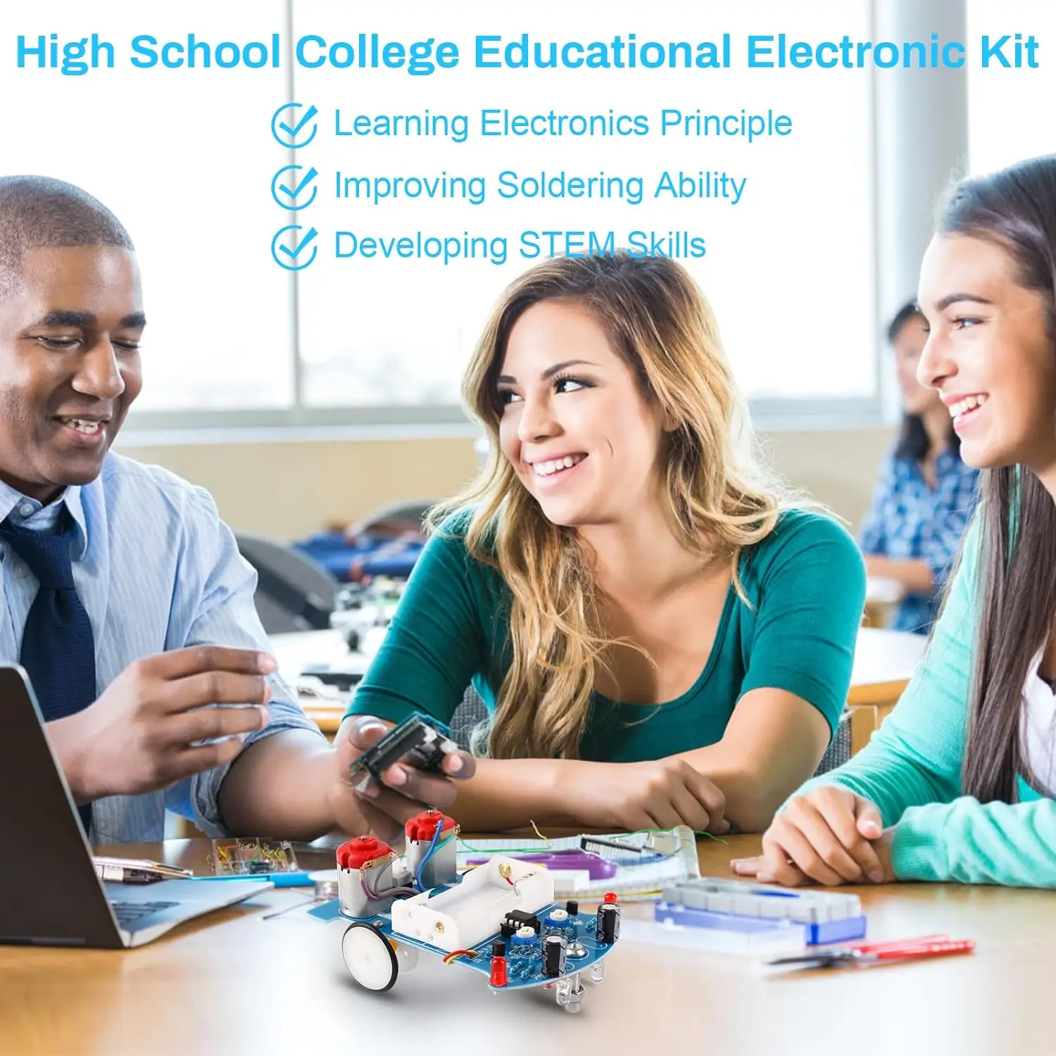 Practice Soldering Learning Electronics Kit Smart Car Soldering Project Kits Line Following Robot Beginners DIY Electronics
