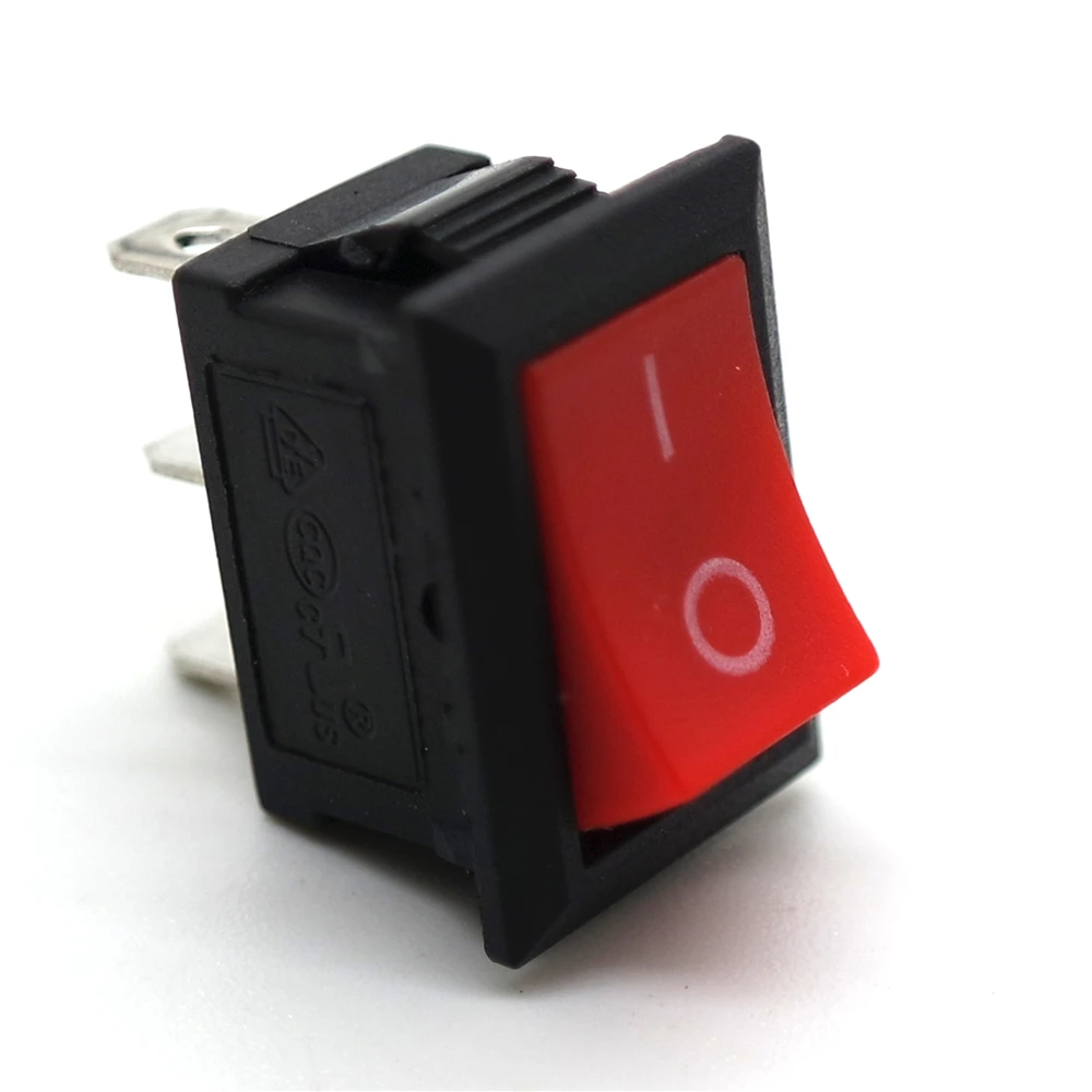10Pcs KCD1 Series 2/3/4/6 Pin Rocker Switch Power Switches 6A/10A 250V 125V 2/3 Position Black Button Mounting 15mm*21mm With Li