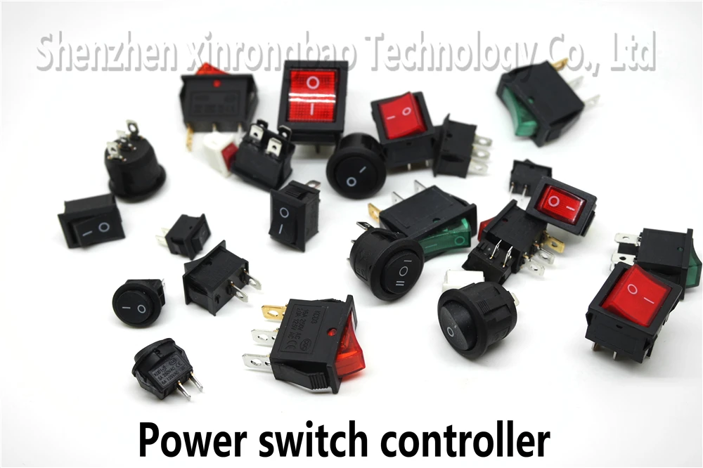 10Pcs KCD1 Series 2/3/4/6 Pin Rocker Switch Power Switches 6A/10A 250V 125V 2/3 Position Black Button Mounting 15mm*21mm With Li