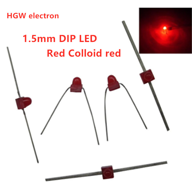 50PCS 1.5MM LED Diode Light White Yellow Red Green Orange Blue Warm white Original Color DIP 95-21QRC F1.5 Red Colloid red