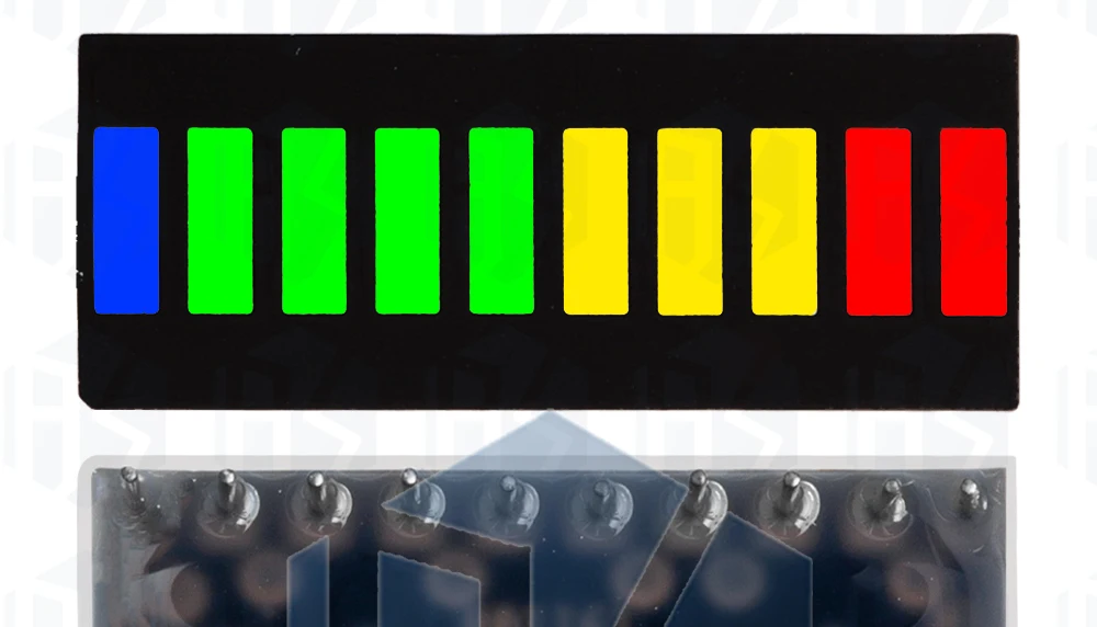 1~10PCS EGBO 10grid Digital Segment LED Light Bar Super Bright 2 Red+3 Yellow+4 Green+1 Blue Light Flat Tube B10BRYGB
