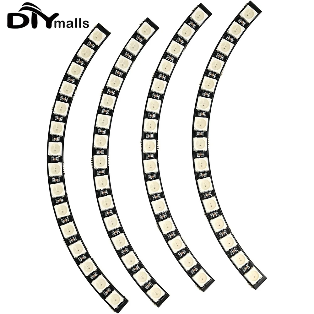 60 Bits RGB LED Ring 60 X WS2812 WS2812B 5050 Ring Lamp Light with Integrated Drivers SK6812 for Arduino RPI