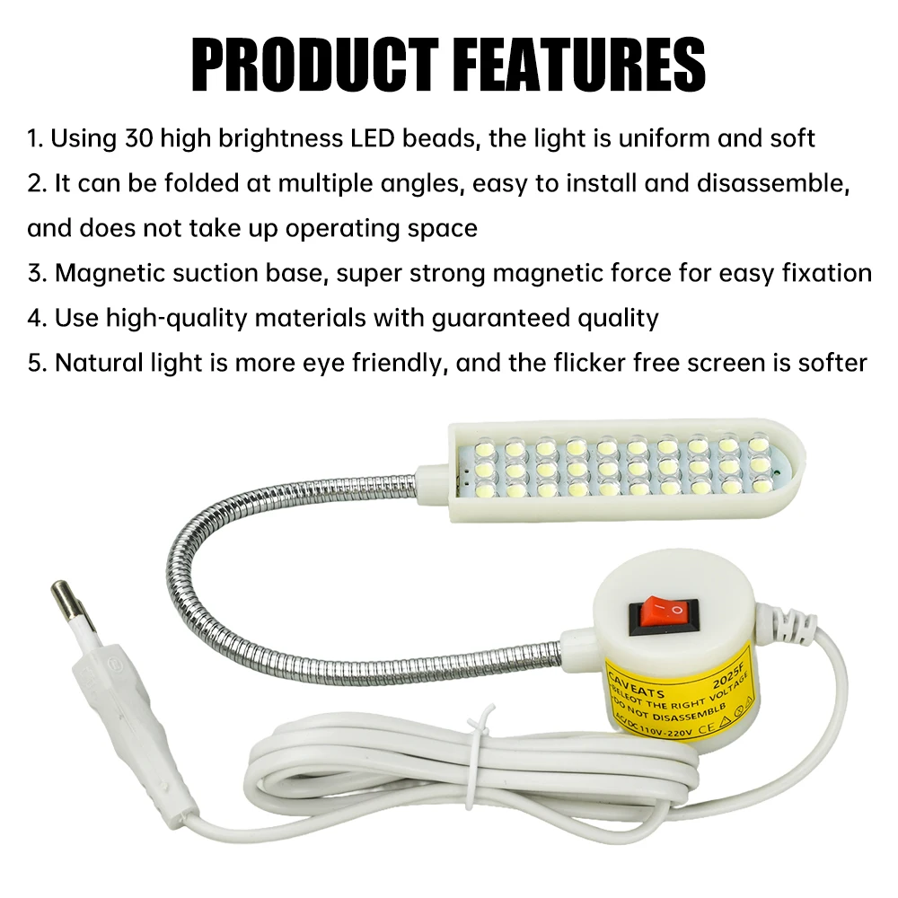 130cm Led Driver Sewing Machine Lighting, Foldable 30 Light Bead Clothing Light, Sewing Machine Work Light