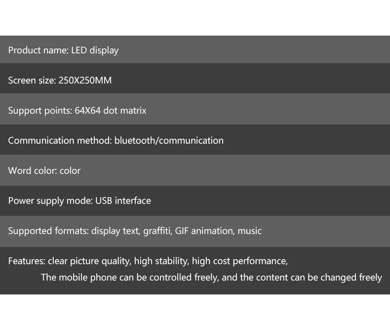 64x64 Pixels Indoor P3.75 Led Display Module Matrix HD Led Panel 25*25cm RGB LED Panel Screen for Vest Backpack Bags Animation
