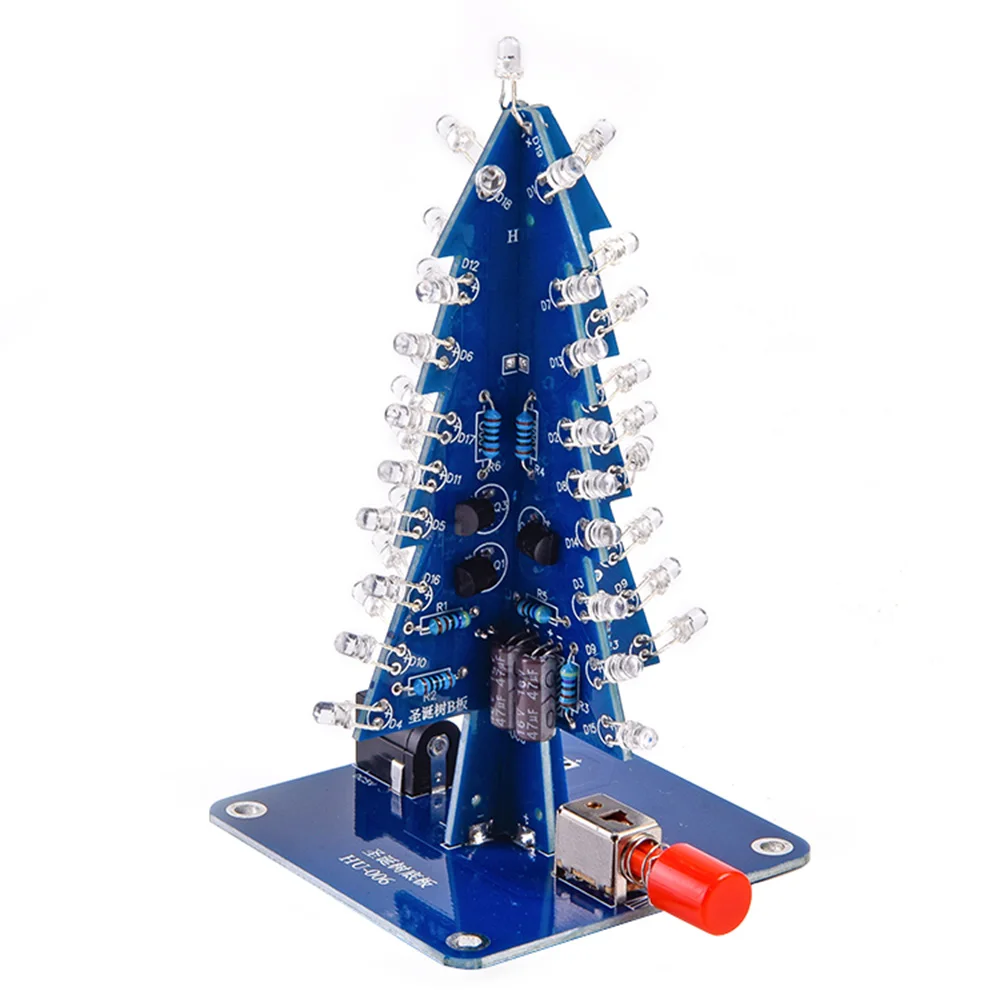 DIY LED Flashing Christmas Tree Kit DIY Electronic Kit Electronics Soldering Practice Learning Colorful 3D Xmas Tree