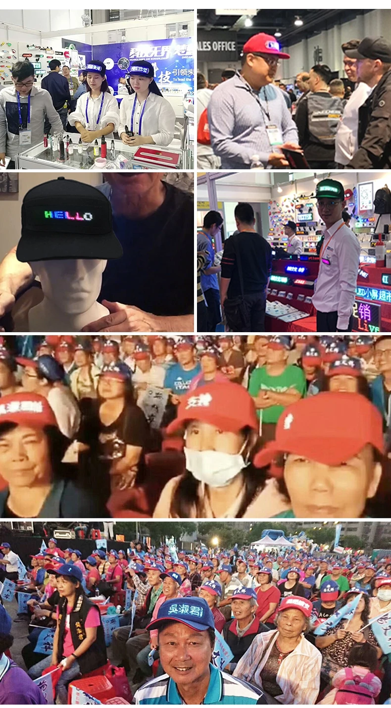 LED Hat Light Up Baseball Cap Flash Glow Hat USB Charging App Programmable LED Message Hats Scrolling LED Display Caps