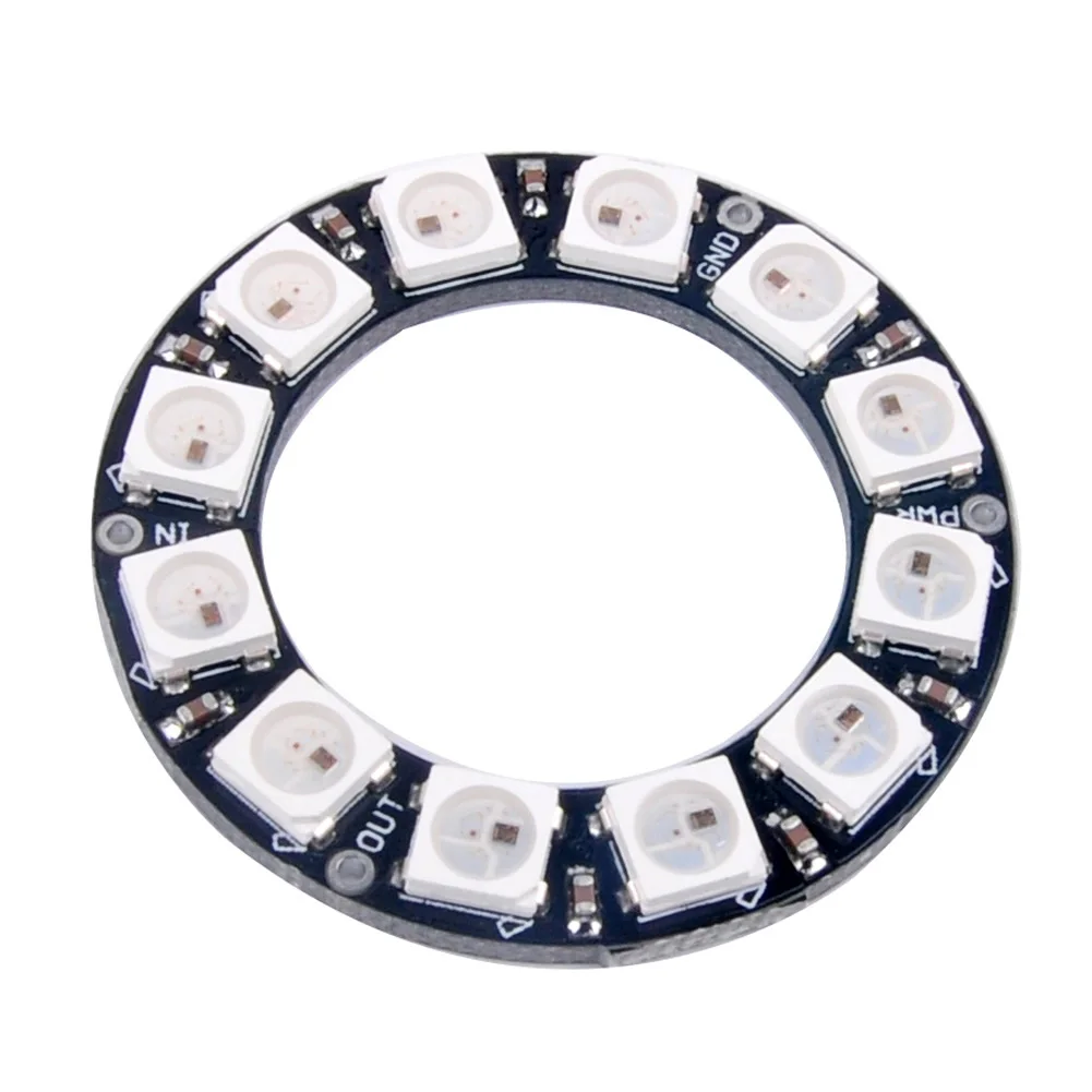 WS2812 RGB LED Ring 7/12/16/24 Bits 5050 RGB LED Ring Lamp Light with Integrated Drivers for Arduino DIY Kit