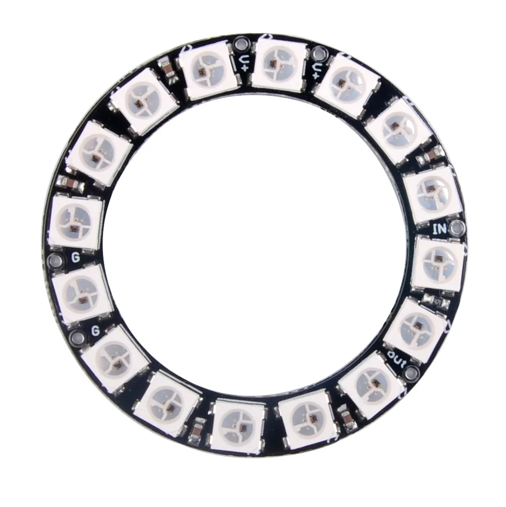 WS2812 RGB LED Ring 7/12/16/24 Bits 5050 RGB LED Ring Lamp Light with Integrated Drivers for Arduino DIY Kit