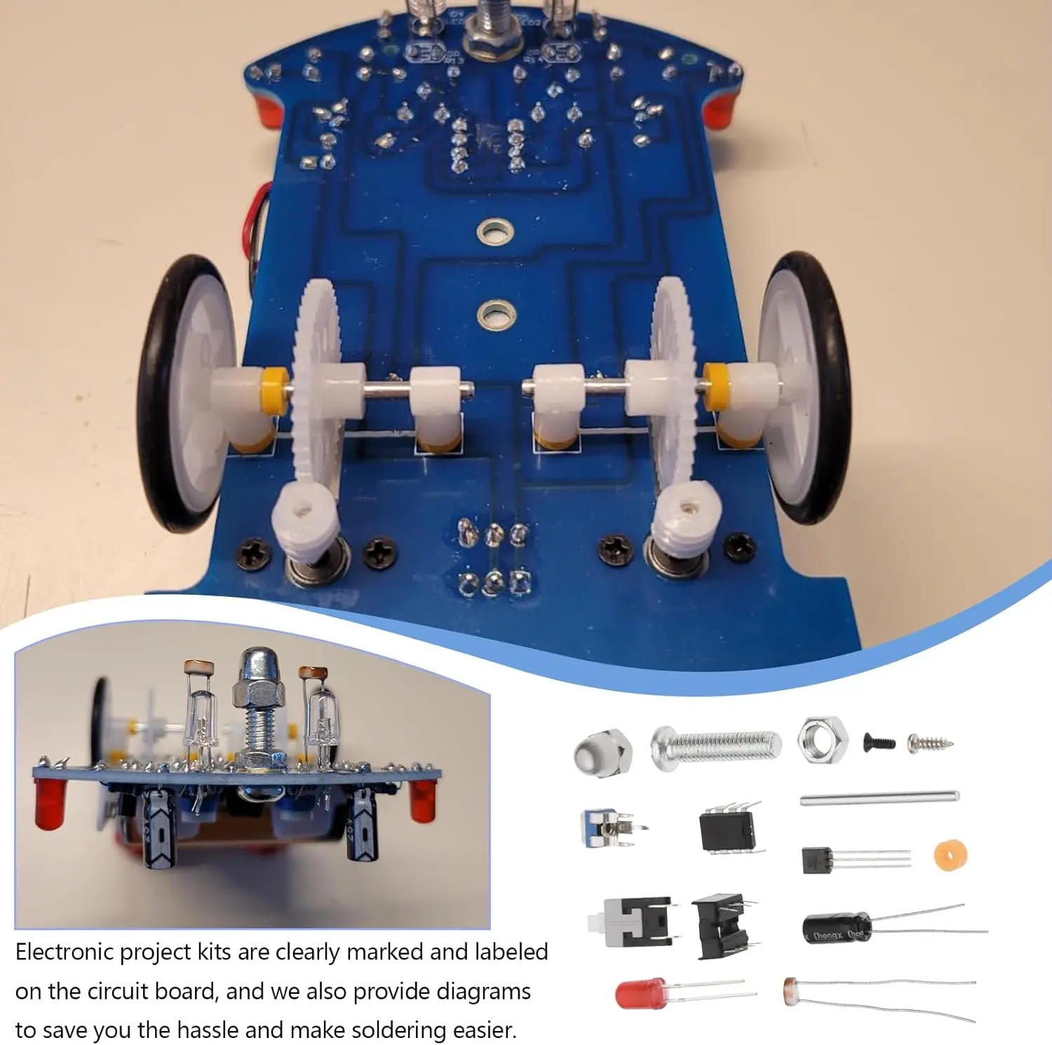Electronic DIY Kit D2-5 Intelligent Tracking Line Car Tt Motor Assembly Smart Patrol Automobile Parts New 2025 for Arrival High